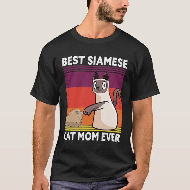 Camiseta Best Siamese Cat Mom Ever  Cat (Frente)