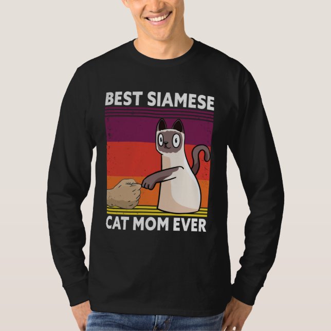 Camiseta Best Siamese Cat Mom Ever  Cat (Frente)