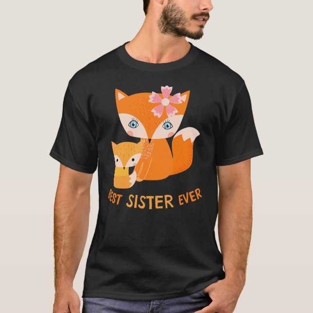 Camiseta Best Sister Ever Cute Fox (Frente)