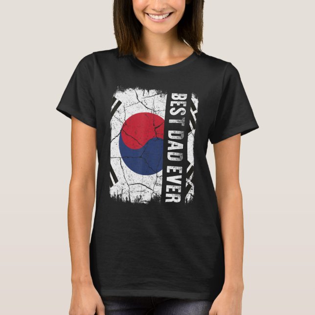 Camiseta Best South Korean Dad Ever South Korea Flag Father (Frente)