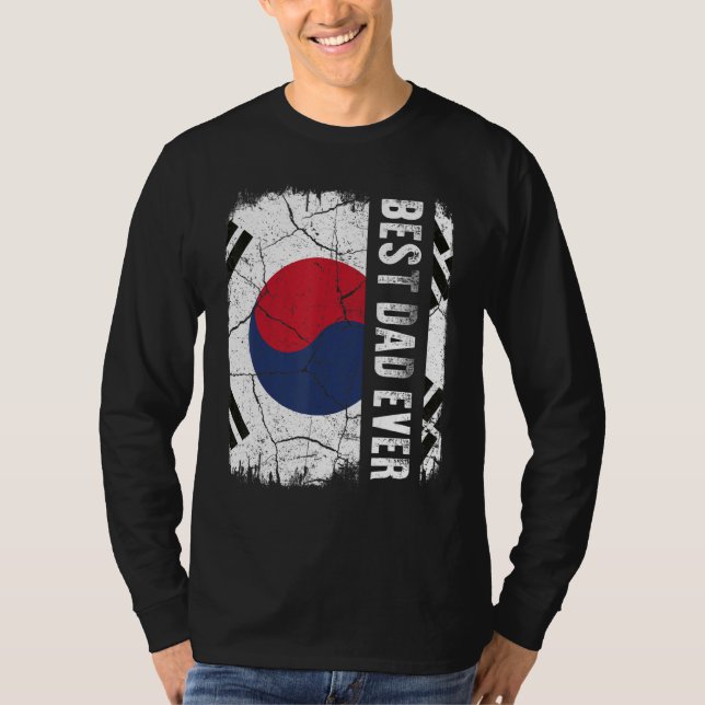 Camiseta Best South Korean Dad Ever South Korea Flag Father (Frente)