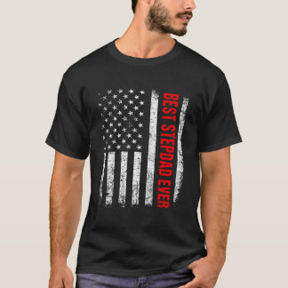 Camiseta Best Stepdad Ever Us American Flag Fathers Day Dad