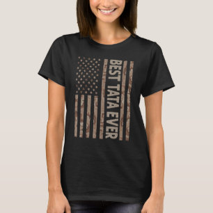 Camiseta Best Tata Ever American Flag Engraçado Avô Fath