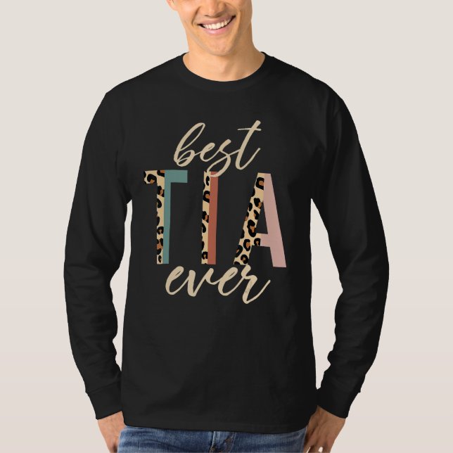 Camiseta Best Tia Ever Gifts Aunt Leopard Print Mothers Day (Frente)