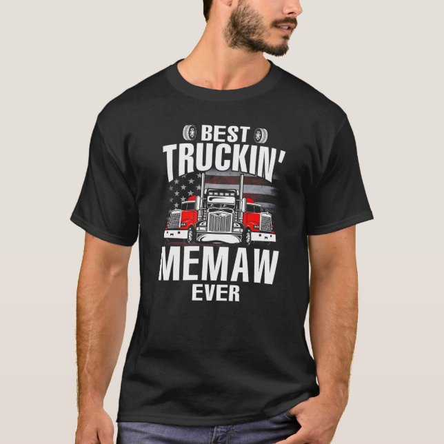 Camiseta Best Truckin' MEMAW Ever USA Flag Father's Day   (Frente)