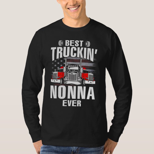 Camiseta Best Truckin' NONNA Ever USA Flag Father's Day (Frente)
