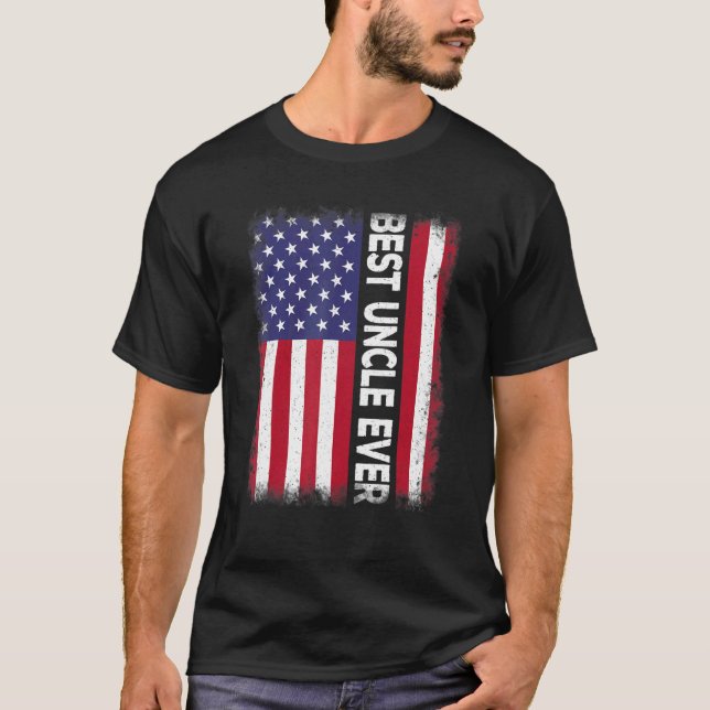 Camiseta Best Uncle Ever   American Flag Patriotic USA (Frente)