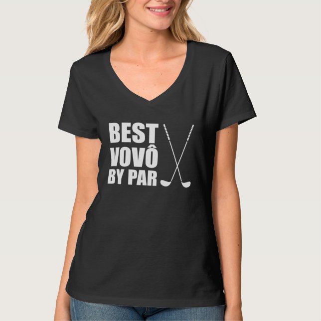 Camiseta Best Vovo By Par Portuguese Grandpa Golfer Pun (Frente)