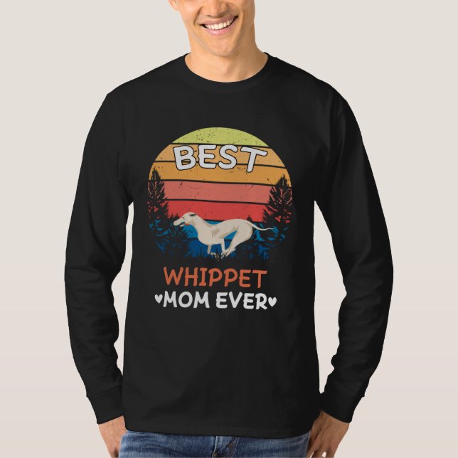 Camiseta Best Whippet Mom Ever Retro Vintage (Frente)