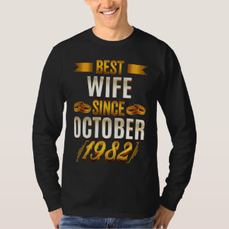Camiseta Best Wife Since October 1982   40th Anniversary Wi