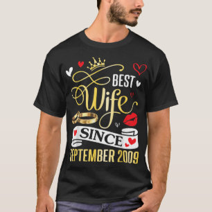 Camiseta Best Wife Since September 2009 Happy Marry 13 Year