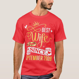 Camiseta Best Wife Since September 2009 Happy Marry 13 Year