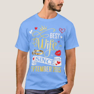 Camiseta Best Wife Since September 2015 Happy Marry 7 Years