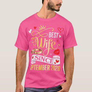 Camiseta Best Wife Since September 2020 Happy Marry 2 Years