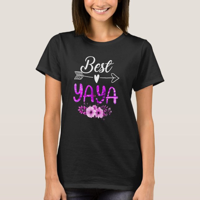Camiseta Best Yaya Flower  Best Yaya Ever  Mother's Day (Frente)