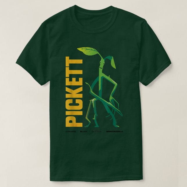 Camiseta Bestas Fantásticas 3 Pickett, o Bowtruckle (Frente do Design)
