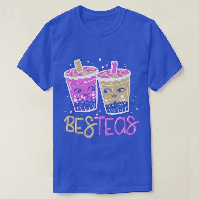 Camiseta BesTeas Funny Bubble Tea BFF Bestie Cute Kawaii (Frente do Design)