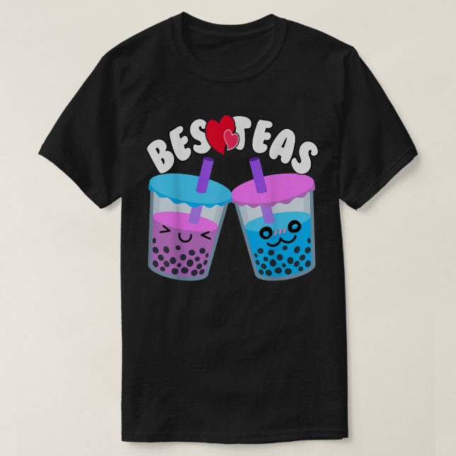 Camiseta Besteas Milk Tea Amante Boba BFF Besties Bubble T (Frente do Design)