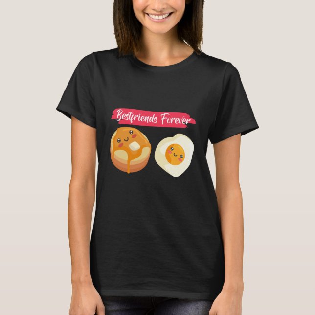 Camiseta Bestfriends Forever Pancakes And Eggs Breakfast Pa (Frente)