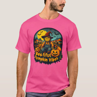Camiseta Bestial do Dia das Bruxas, Scarecrow Pumpkins pres