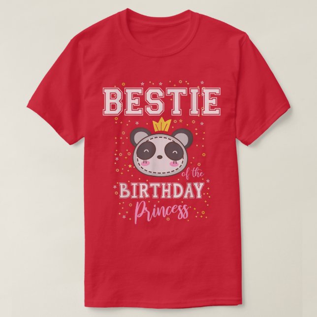 Camiseta Bestido da princesa de aniversário Cute Panda Bear (Frente do Design)