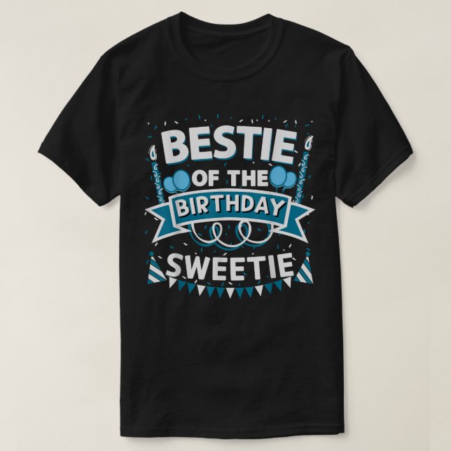 Camiseta Bestie do Festa de Bday de Docinho de Aniversário  (Frente do Design)