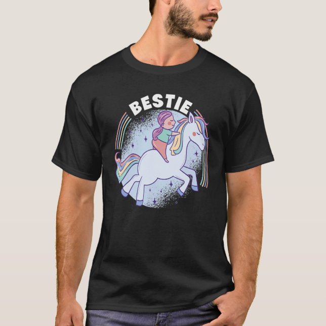 Camiseta Bestie Graphic Horse Lover Equestrian Rider Horses (Frente)