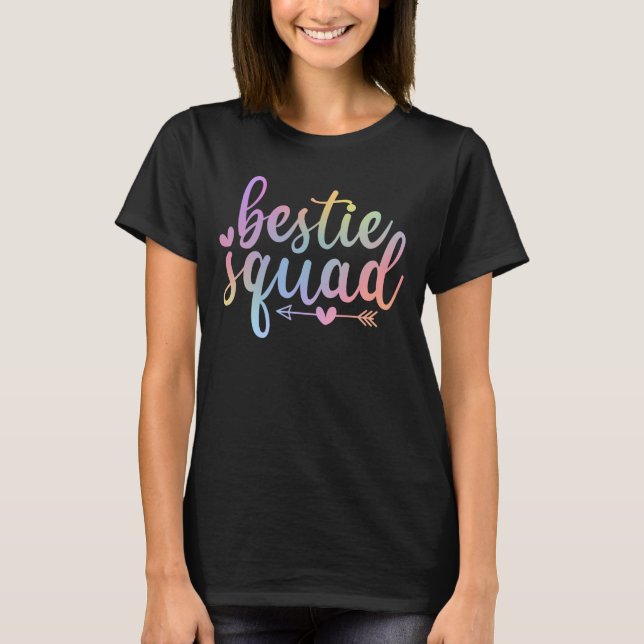 Camiseta Bestie Squad - Lindo Conjunto de Amizade  (Frente)