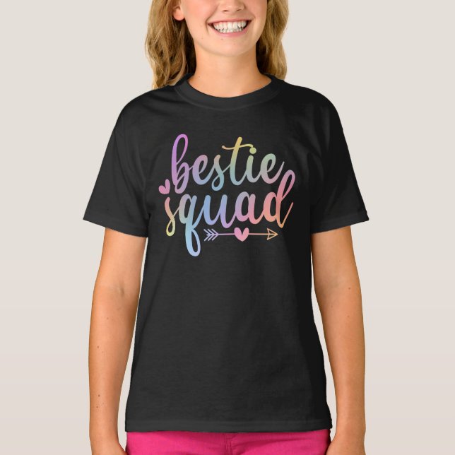 Camiseta Bestie Squad - Lindo Conjunto de Amizade  (Frente)