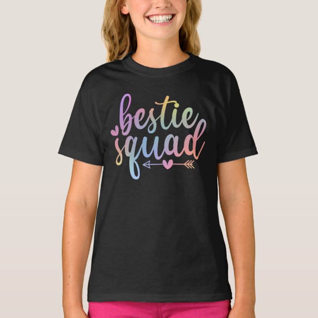 Camiseta Bestie Squad - Lindo Conjunto de Amizade  (Frente)