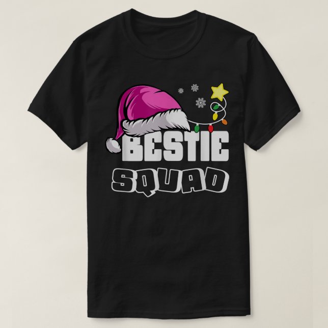 Camiseta Bestie Squad Melhor Amigo BFF Santa Claus Divertid (Frente do Design)