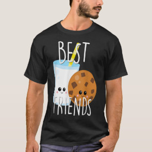 Camiseta BestieCute Comida BFF Cookies e Leite K de Melhor