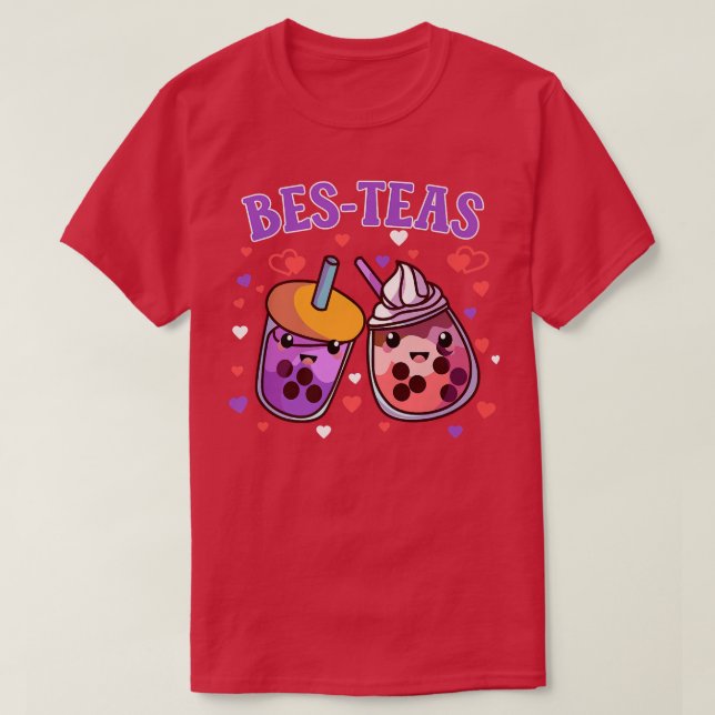 Camiseta Besties Boba Bubble Kawaii Cute Bes-Tea Melhor Ami (Frente do Design)