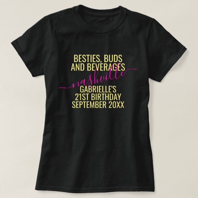 Camiseta Besties Buds Bebe Girls Trip Bright (Frente do Design)