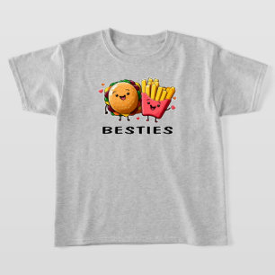 Camiseta Besties Cheeseburger E Fries Os Melhores Amigos