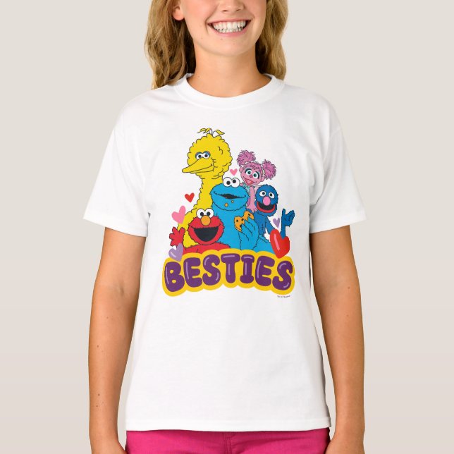 Camiseta Besties De Namorados Da Rua Sésamo (Frente)