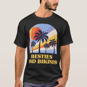 Camiseta Besties E Bikinis Beach Amigos Ocean Buddy Natação