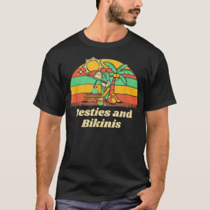 Camiseta Besties E Bikinis Beach Amigos Ocean Buddy Natação