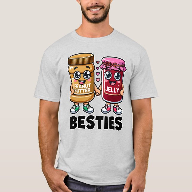 Camiseta Besties - Manteiga de amendoim e gelatina (Frente)