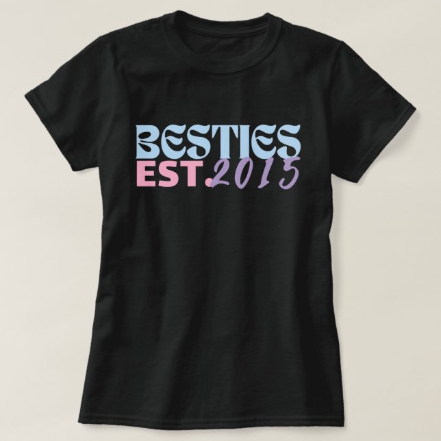 Camiseta Besties Personalizadas, Melhores Amigos, Meninas F (Frente do Design)