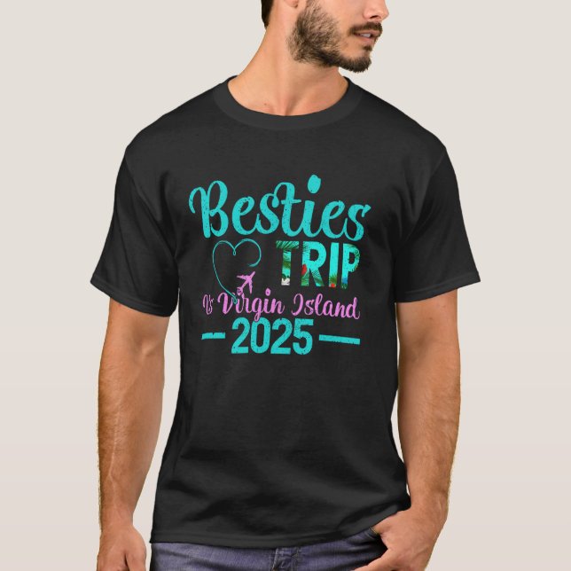 Camiseta Besties Trip 2025 Summer Vacation Us Virgin Island (Frente)