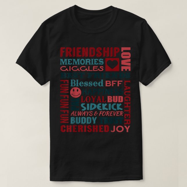 Camiseta Bestit Friendship Collage Best Friends Gift (Frente do Design)