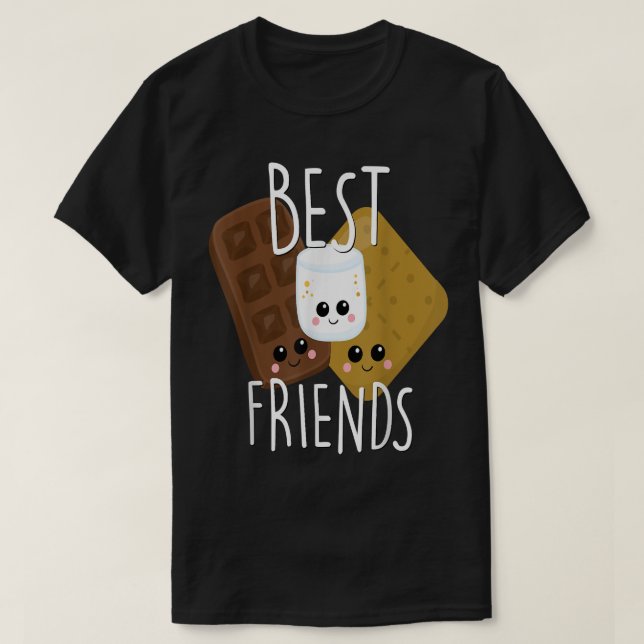 Camiseta Bestit Gift Bonito Comida BFF Melhor Amigo Smores  (Frente do Design)