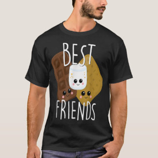 Camiseta Bestit Gift Bonito Comida BFF Melhor Amigo Smores