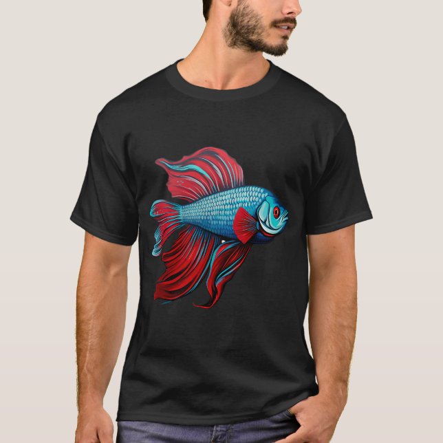 Camiseta beta vermelho e azul (Frente)