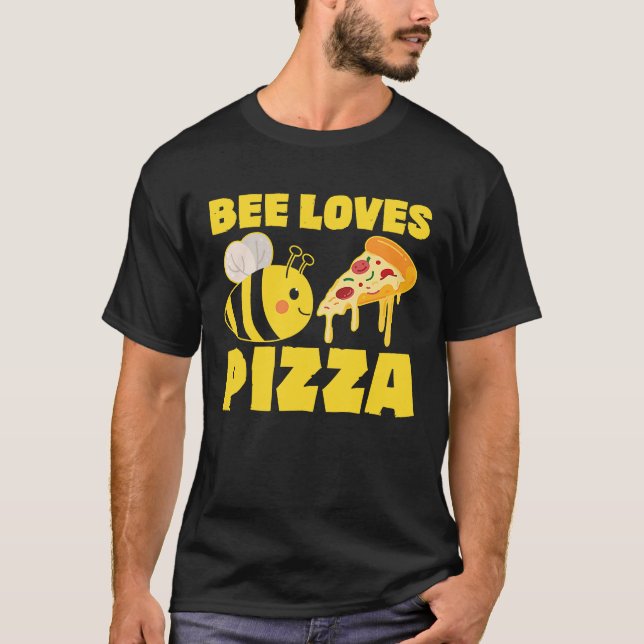 Camiseta Beterraba Pizza Pizza Comida Rápida Abelha (Frente)