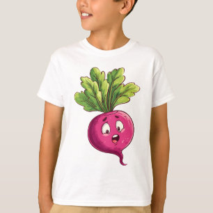 Camiseta Beterraba Rosa Fofa em Desenho Animado com Express