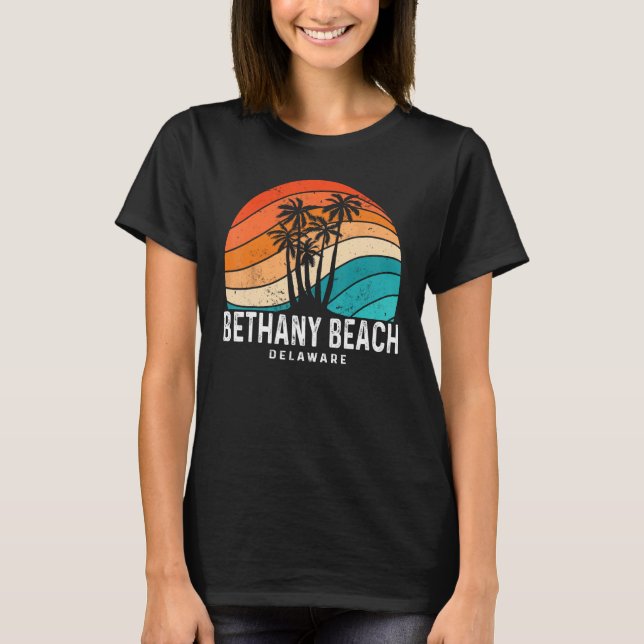 Camiseta Bethany Beach Delaware Palm Tree Beach Souvenir (Frente)