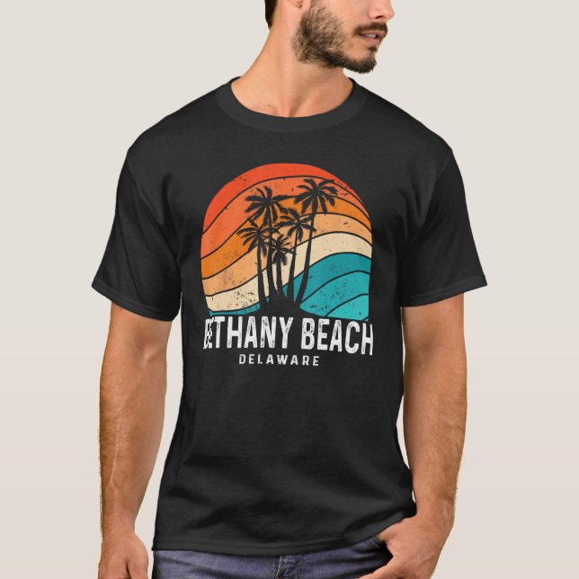 Camiseta Bethany Beach Delaware Palm Tree Beach Souvenir (Frente)