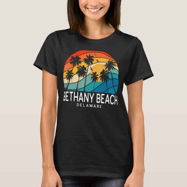 Camiseta Bethany Beach Delaware Palm Tree Tropical Beach So (Frente)